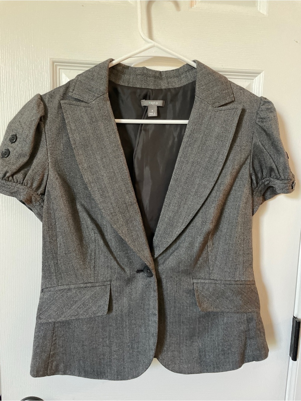 Apt. 9 Gray Short-Sleeve Tailored Blazer
